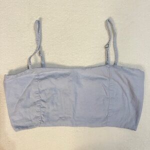 Brandy Melville John Galt Blue Bustier Linen Top